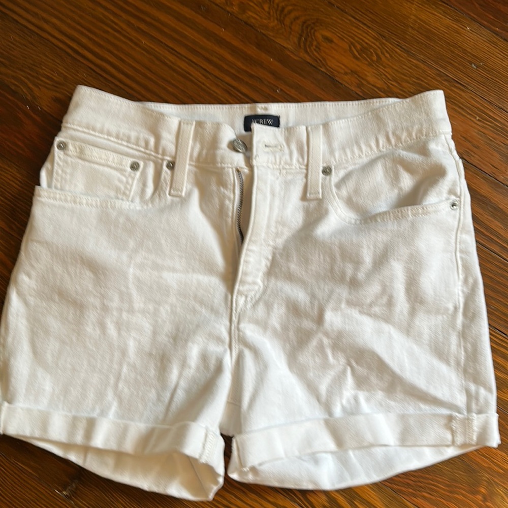 J.Crew White Denim Shorts Size 25